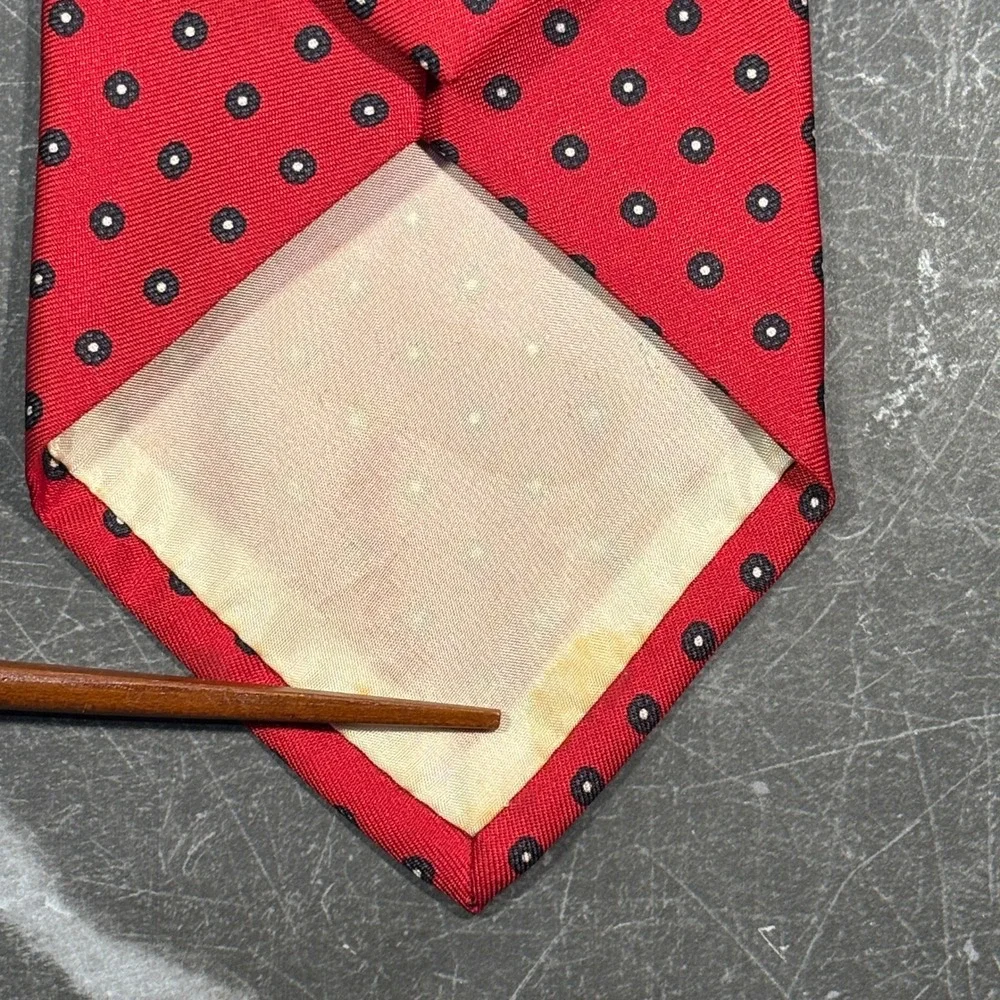 Mens Tie | Brooks Brothers Silk Tie | Vintage |‎ Red Black Medallion Geometric
